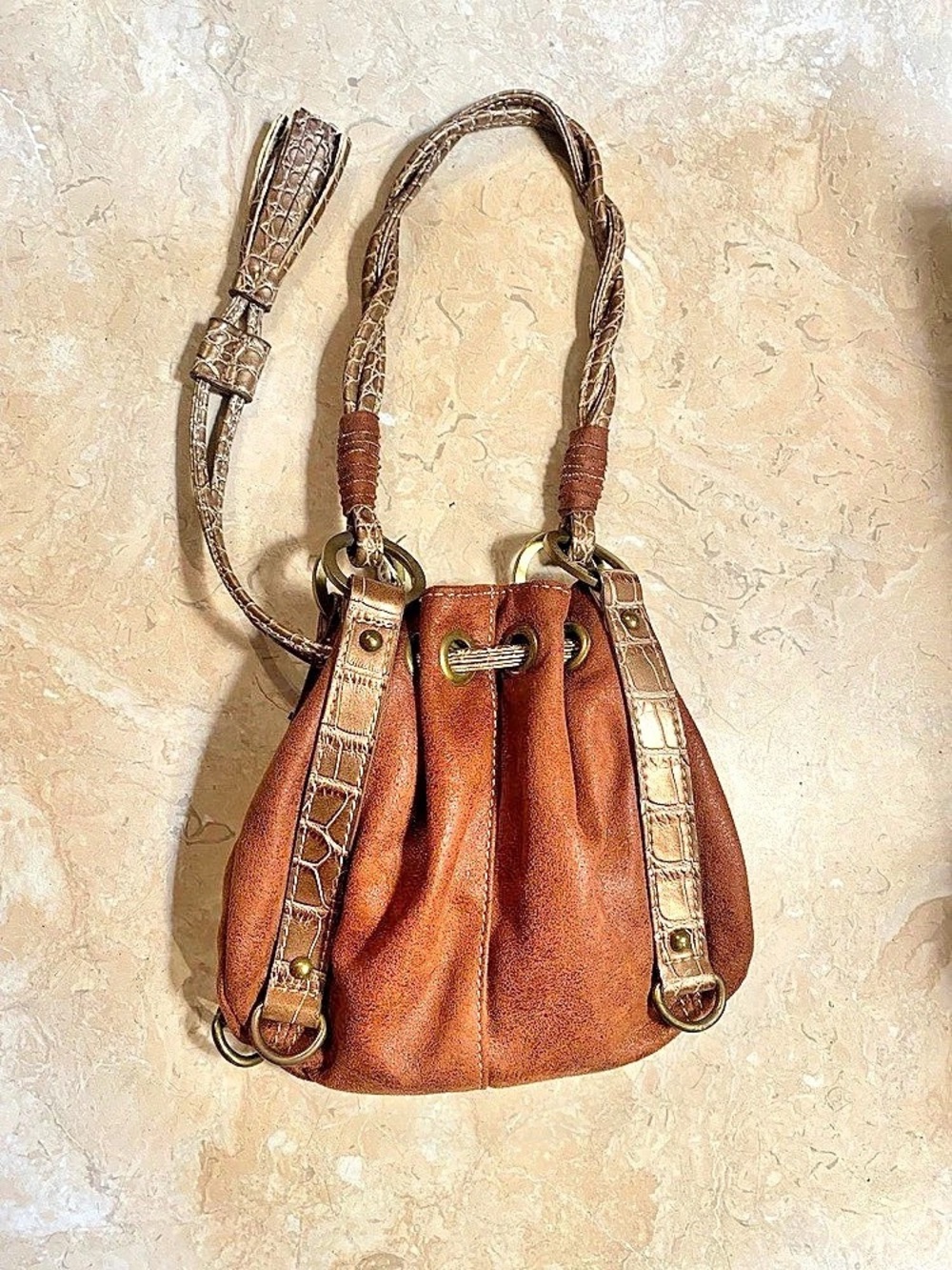 Kathy Van Zeeland Brown Shoulder Bag